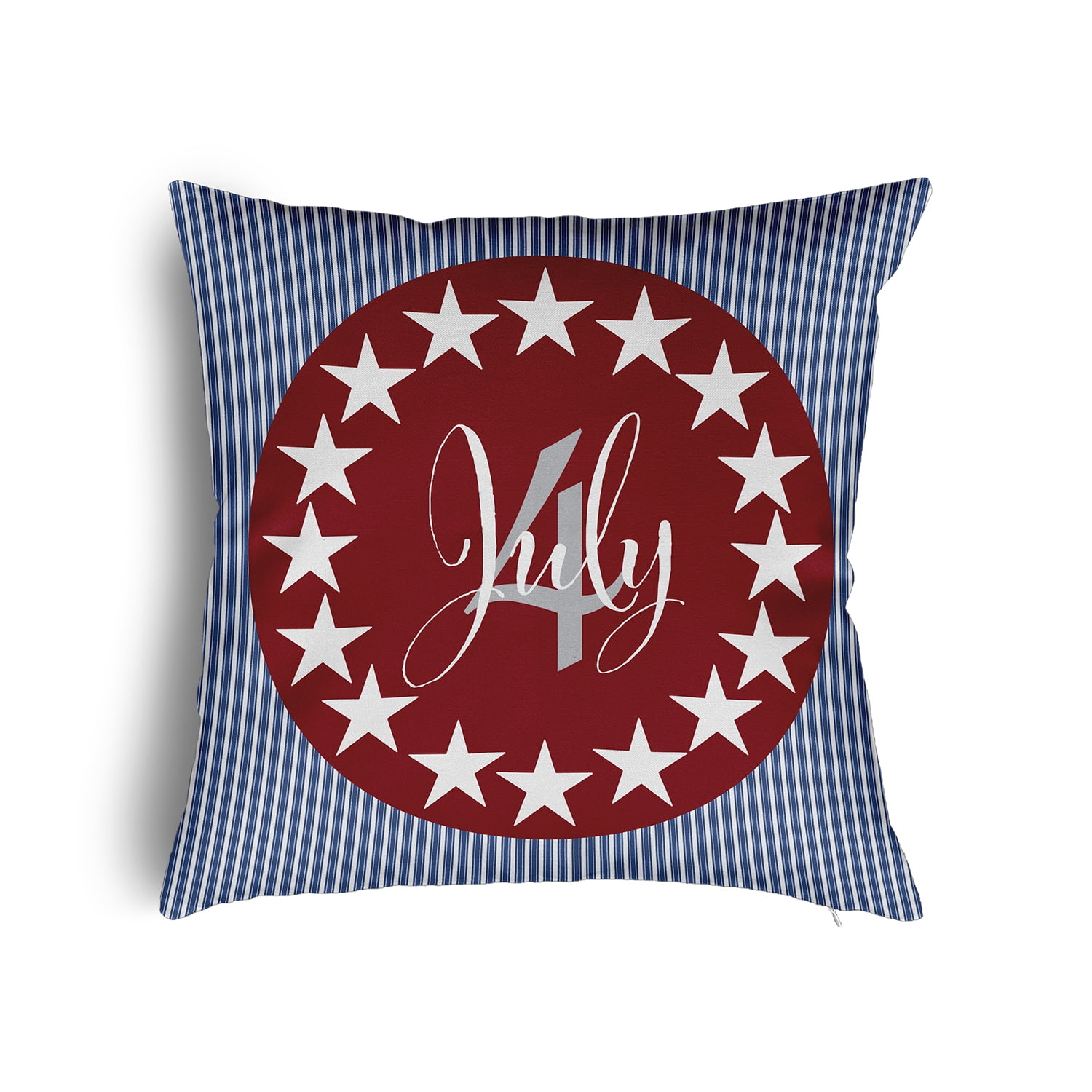 18" x 18" Simply Daisy July Four Poly Pillow with Zipper, Red Qty 1