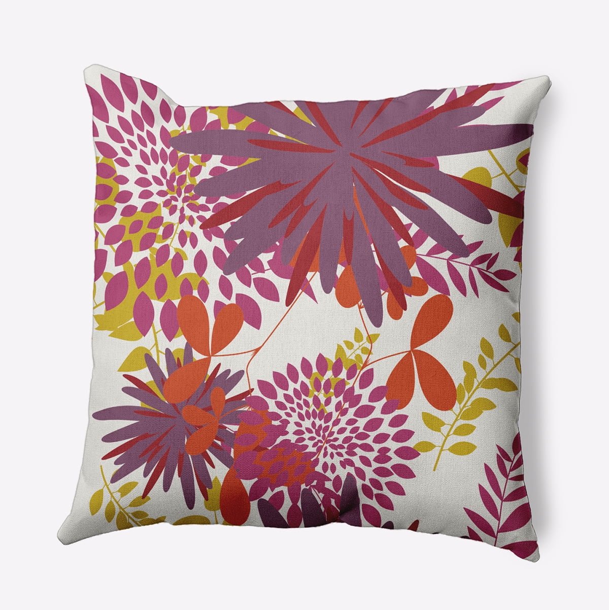 18" x 18" Simply Daisy Jumble Floral Polyester Indoor/Outdoor Pillow, Muted Purple Qty 1