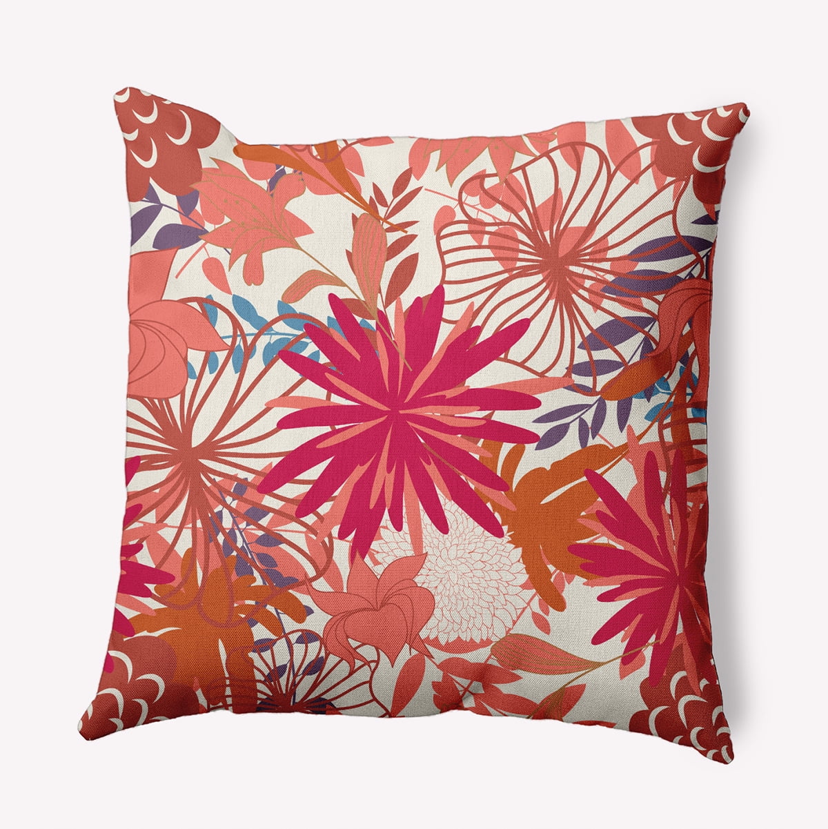 18" x 18" Simply Daisy Jumble Floral Polyester Indoor/Outdoor Pillow, Seed Qty 1
