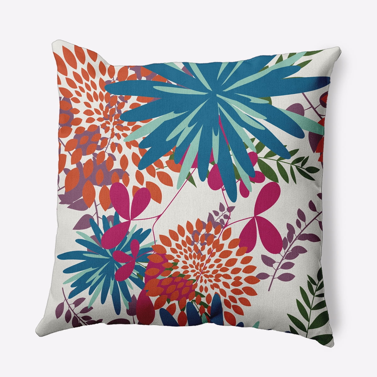 18" x 18" Simply Daisy Jumble Floral Polyester Indoor/Outdoor Pillow, Teal Qty 1