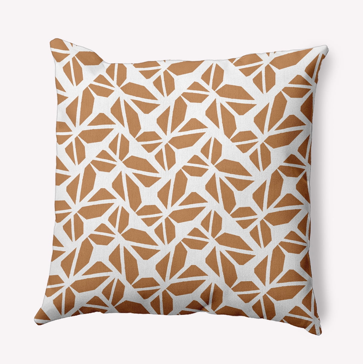 18" x 18" Simply Daisy Kaleidoscope Graffiti Polyester Indoor/Outdoor Pillow, Caramel Qty 1