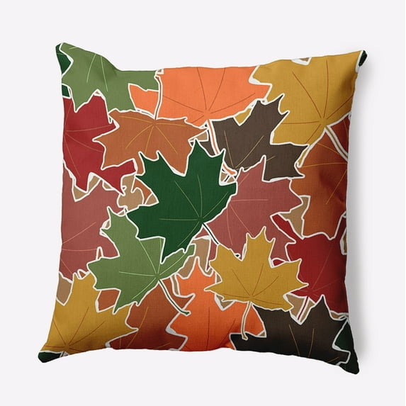 18" x 18" Simply Daisy Leaf Pile Polyester Indoor/Outdoor Pillow, Forest Green Qty 1