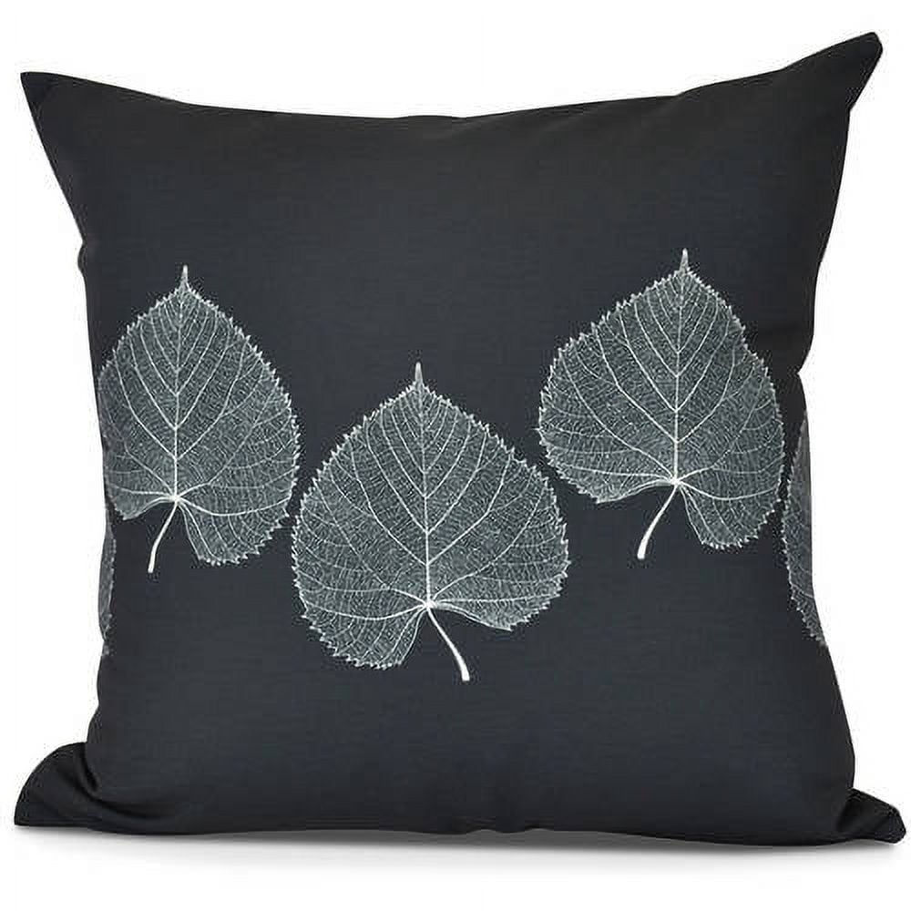 18" x 18" Simply Daisy Leaf Print Fall Polyester Indoor/Outdoor Pillow, Black Qty 1