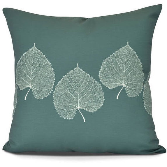 18" x 18" Simply Daisy Leaf Print Fall Polyester Indoor/Outdoor Pillow, Green Qty 1