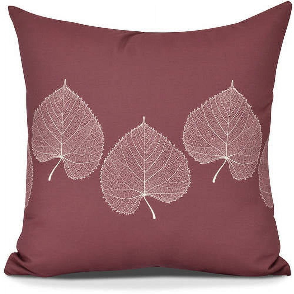 18" x 18" Simply Daisy Leaf Print Fall Polyester Indoor/Outdoor Pillow, Purple Qty 1