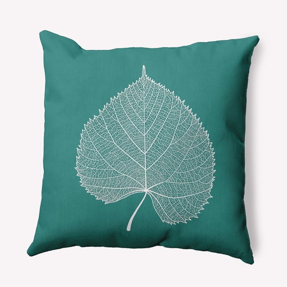18" x 18" Simply Daisy Leaf Study Polyester Indoor/Outdoor Pillow, Desert Turquoise Qty 1