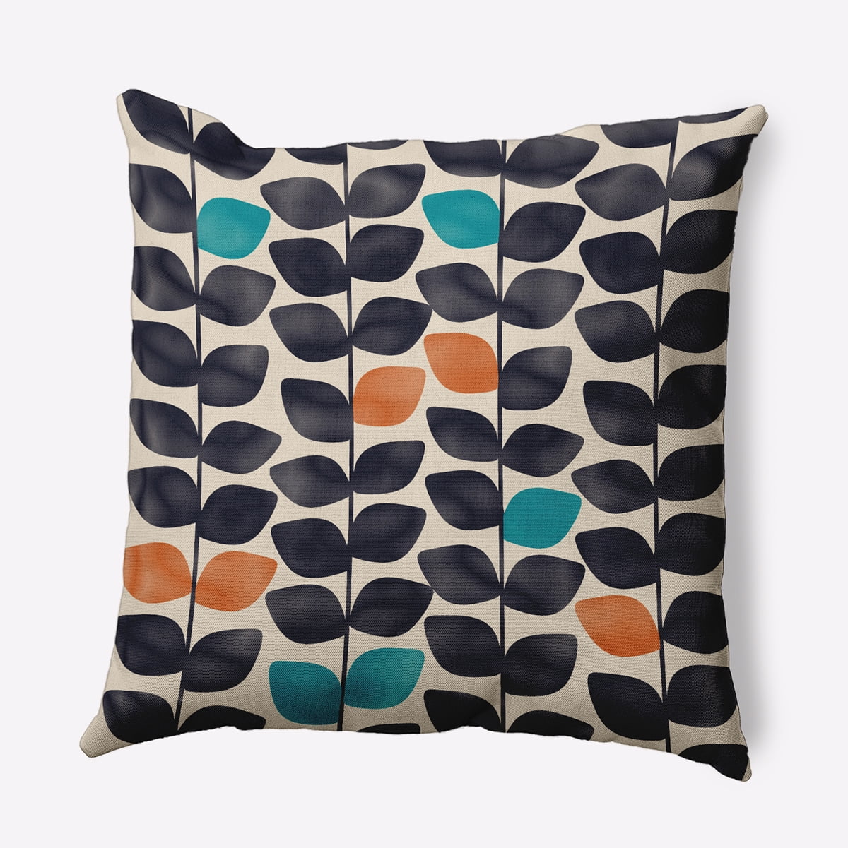 18" x 18" Simply Daisy Leaves and Branches Polyester Indoor/Outdoor Pillow, Taupe Qty 1