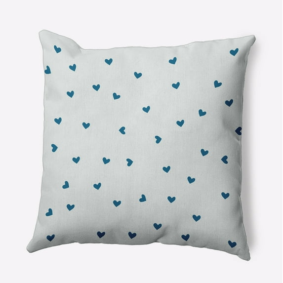 18" x 18" Simply Daisy Little Hearts Polyester Indoor/Outdoor Pillow, Teal Qty 1