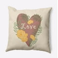 thumbnail image 1 of 18" x 18" Simply Daisy Love And Roses Polyester Indoor/Outdoor Pillow, Rusty Mauve Qty 1, 1 of 3