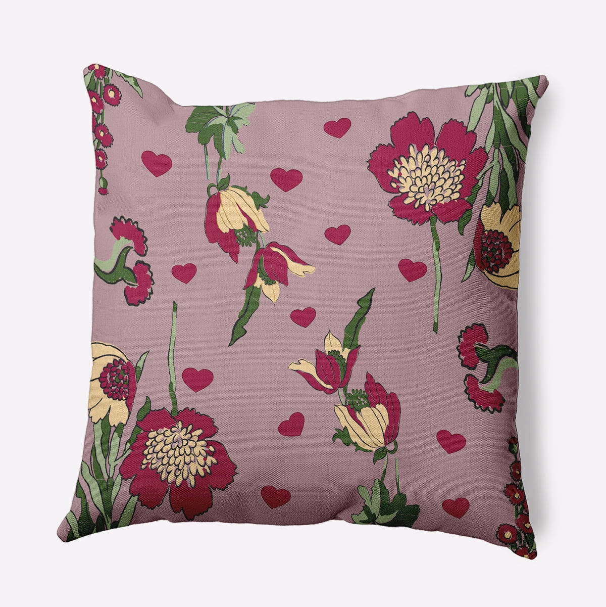 18" x 18" Simply Daisy Love In The Garden Polyester Indoor/Outdoor Pillow, Romantic Purple Qty 1