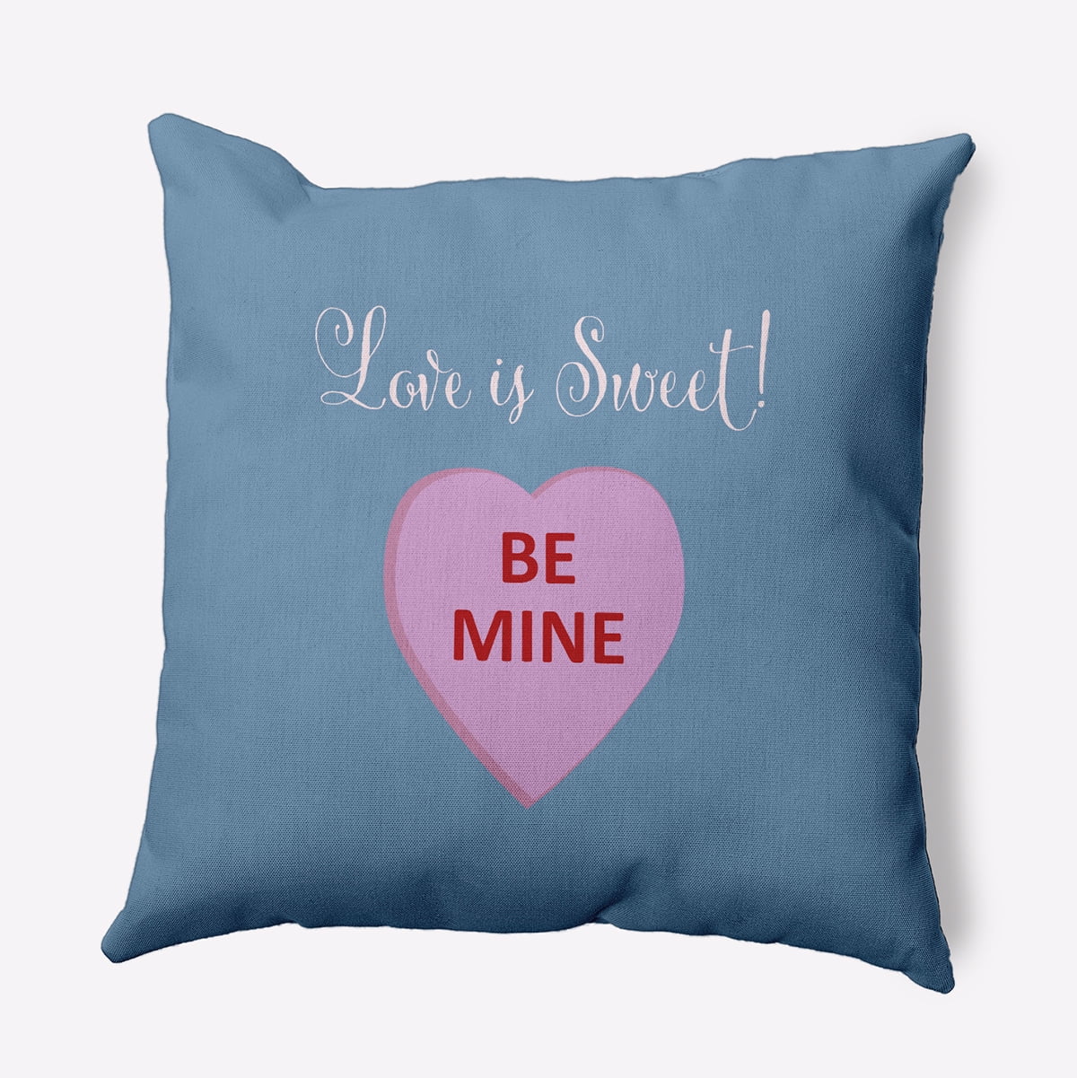 18" x 18" Simply Daisy Love Is Sweet Polyester Indoor/Outdoor Pillow, Chambray Qty 1