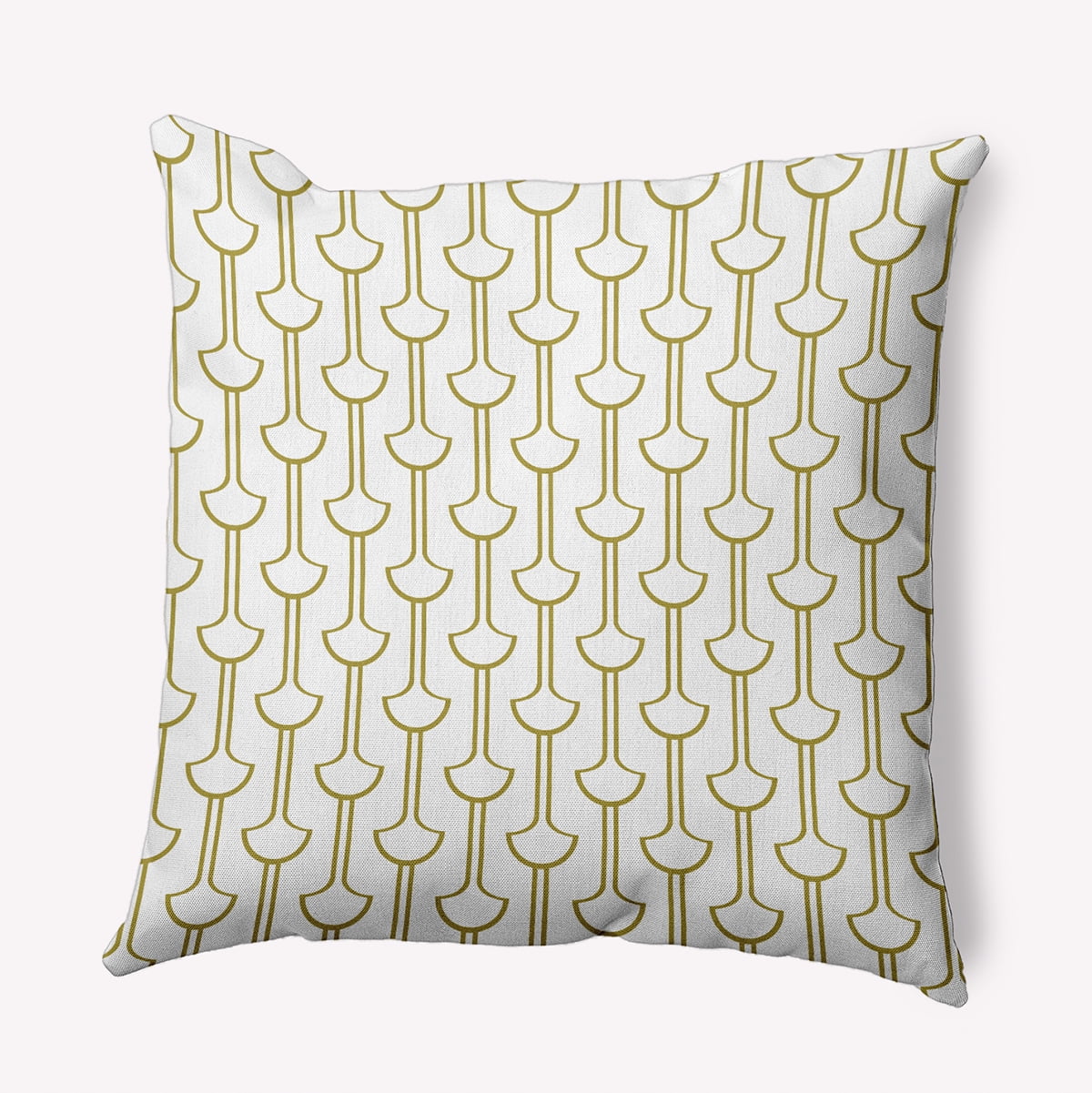 18" x 18" Simply Daisy Modern Ginko Polyester Indoor/Outdoor Pillow, Muted Gold Qty 1