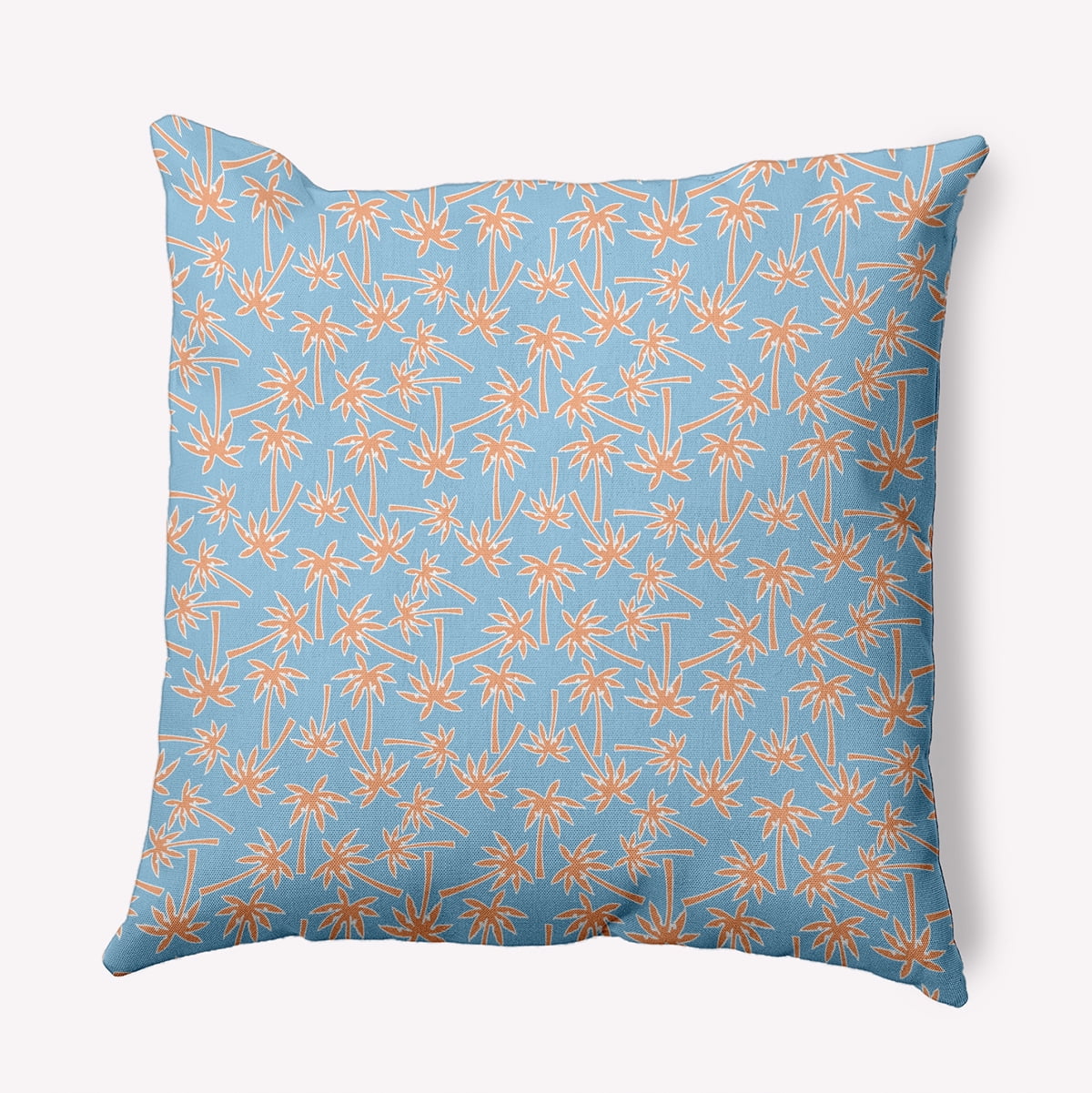 18" x 18" Simply Daisy Palm Tree Pattern Polyester Indoor/Outdoor Pillow, Carolina Blue Qty 1