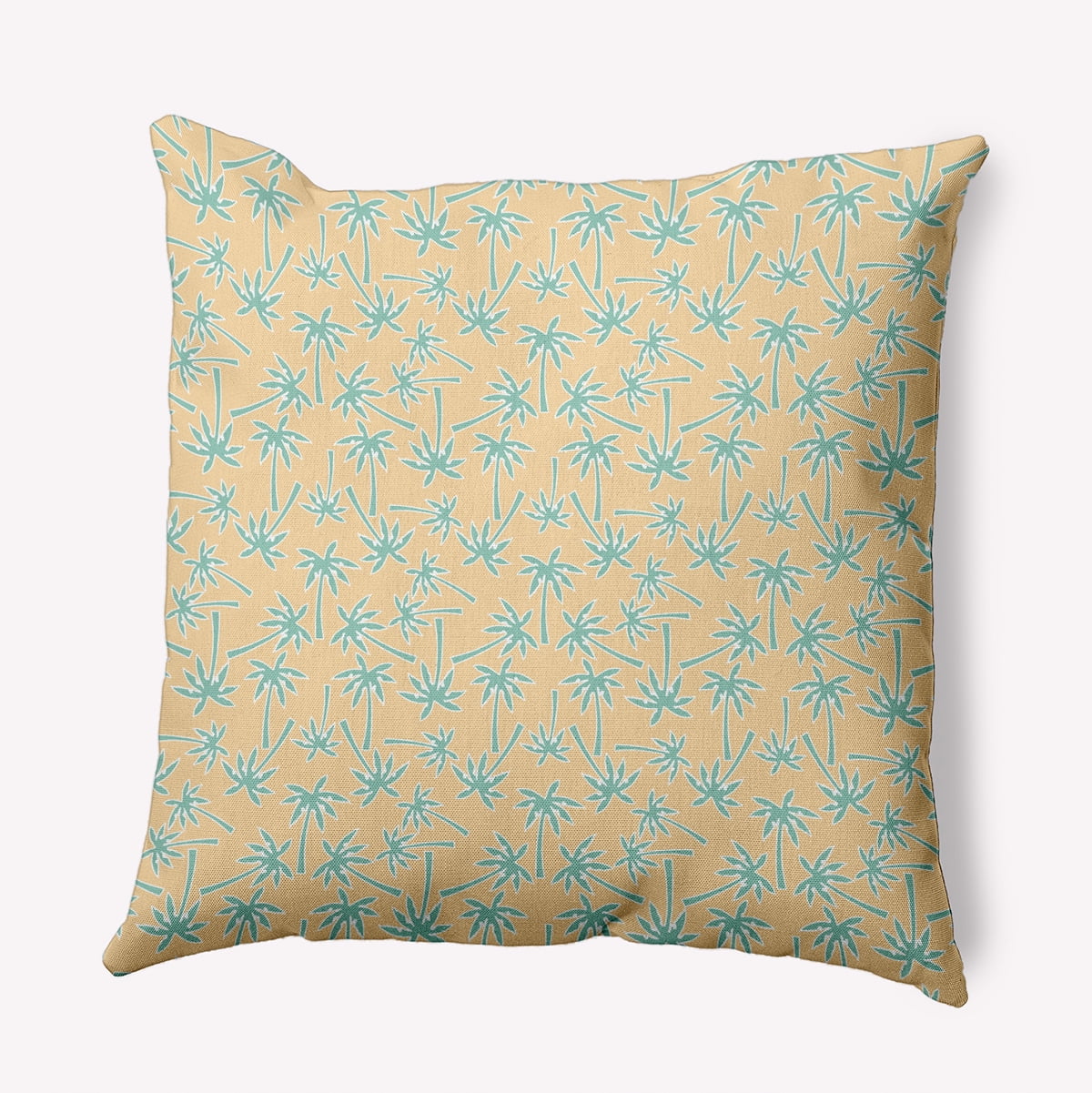 18" x 18" Simply Daisy Palm Tree Pattern Polyester Indoor/Outdoor Pillow, Corn Stalk Qty 1