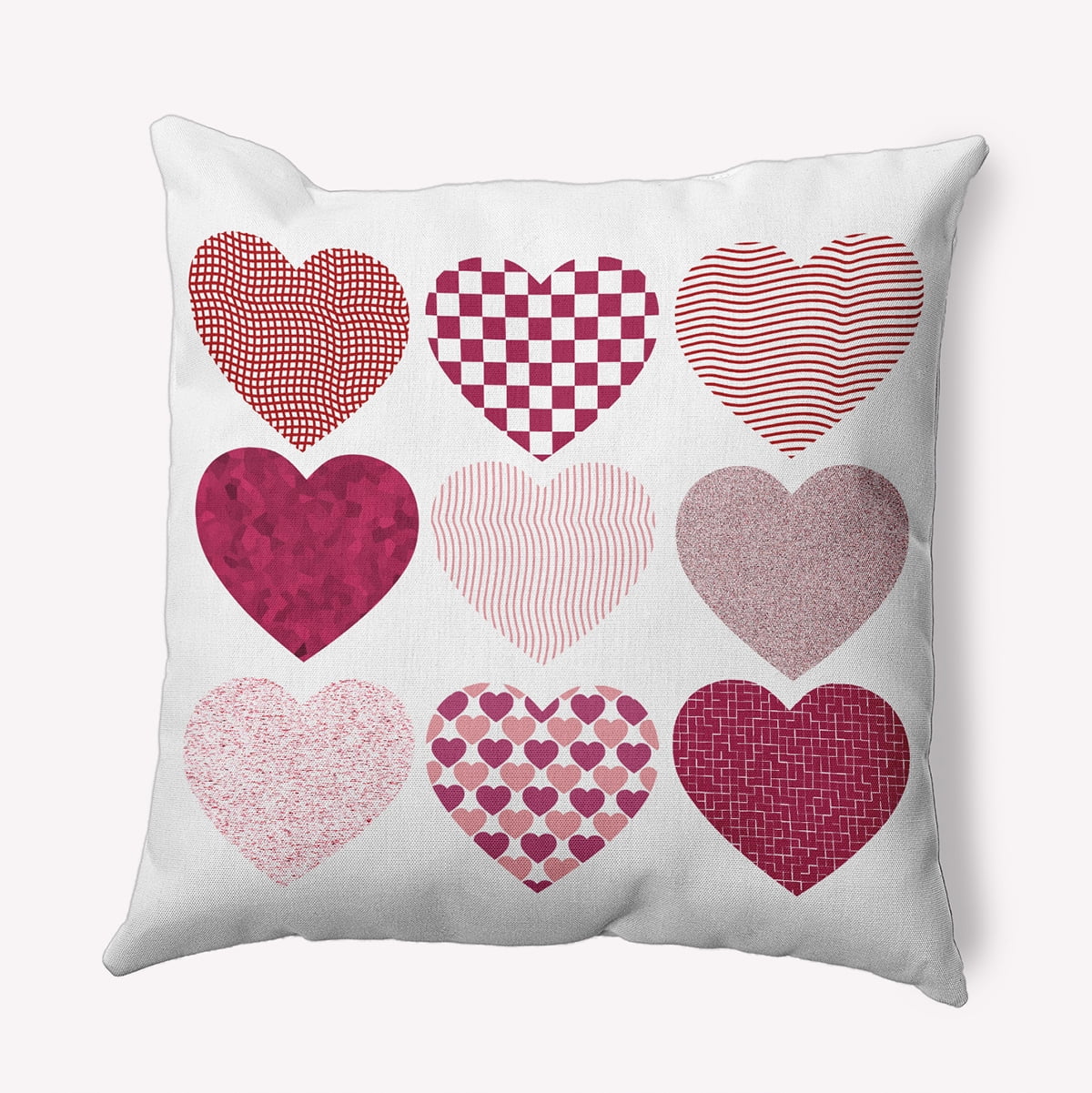 18" x 18" Simply Daisy Patterned Hearts Polyester Indoor/Outdoor Pillow, Buddah Qty 1