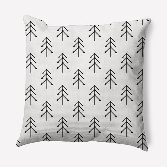 18" x 18" Simply Daisy Patterned Trees Winter Polyester Indoor/Outdoor Pillow, Snow Qty 1