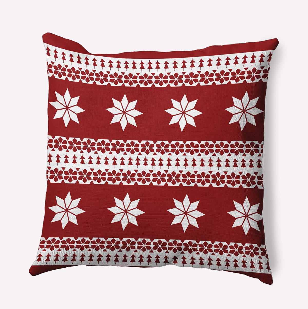 18" x 18" Simply Daisy Poinsettia Charm Polyester Accent Pillow, Cardinal Red Qty 1