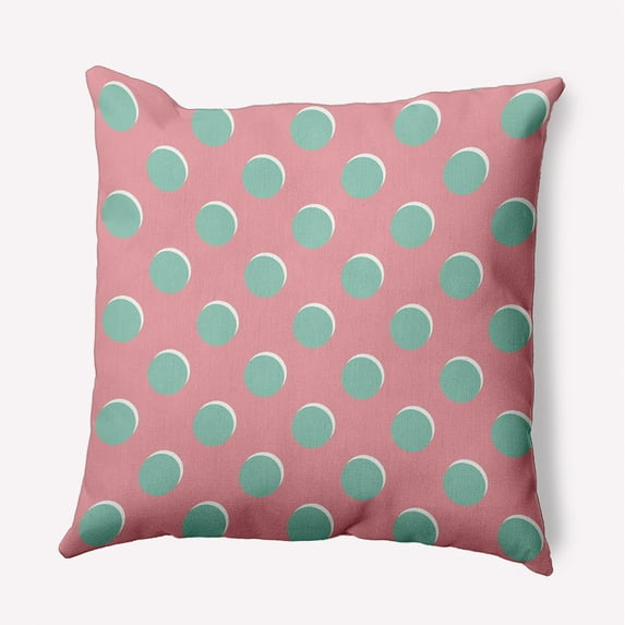 18" x 18" Simply Daisy Polka Dots Polyester Accent Pillow, Pink Icing Qty 1