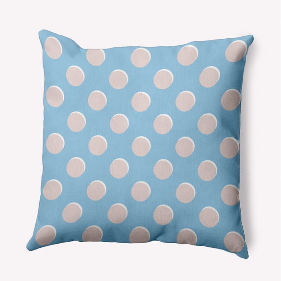18" x 18" Simply Daisy Polka Dots Polyester Indoor/Outdoor Pillow, Carolina Blue Qty 1