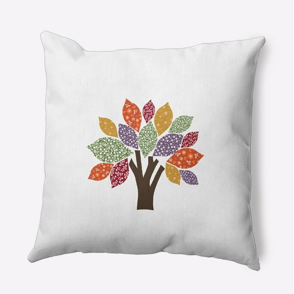 18" x 18" Simply Daisy Printed Quilt Tree Polyester Accent Pillow, Scallion Qty 1