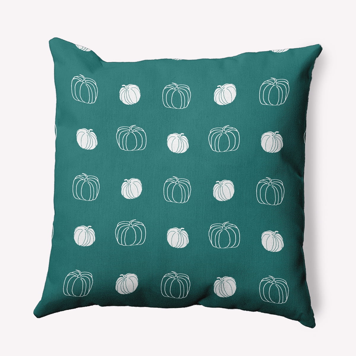 18" x 18" Simply Daisy Pumpkin Pattern Polyester Indoor/Outdoor Pillow, Teal Qty 1