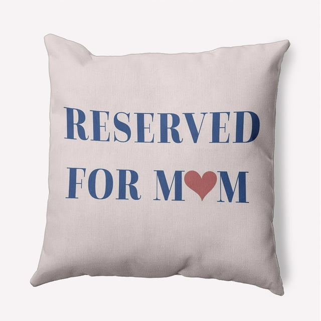 18" x 18" Simply Daisy Reserved for Mom Word Pillow Indoor/Outdoor Pillow, Nautical Navy Qty 1