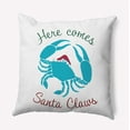 thumbnail image 1 of 18" x 18" Simply Daisy Santa Claws Crab Polyester Indoor/Outdoor Pillow, Turquoise Qty 1, 1 of 3