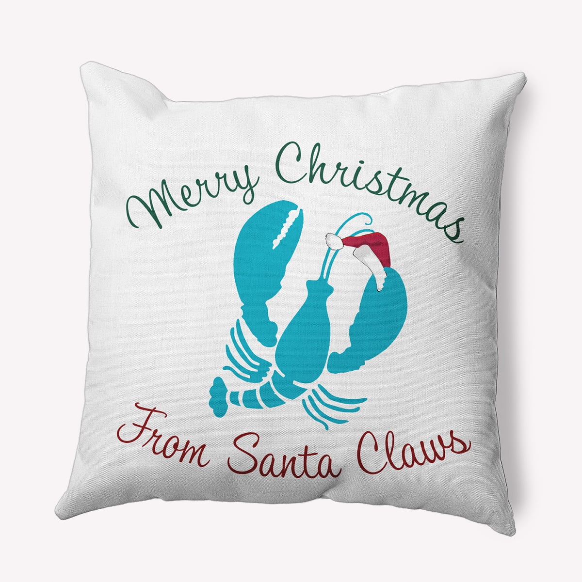 18" x 18" Simply Daisy Santa Claws Lobster Polyester Accent Pillow, Turquoise Qty 1