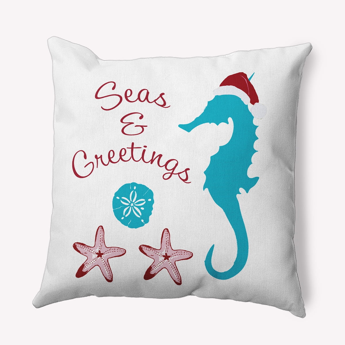 18" x 18" Simply Daisy Seas and Greetings Polyester Accent Pillow, Turquoise Qty 1