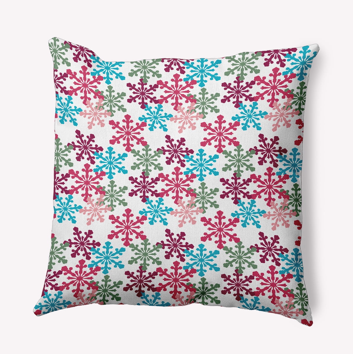 18" x 18" Simply Daisy Snow Fall Polyester Accent Pillow, Holiday Pink Qty 1