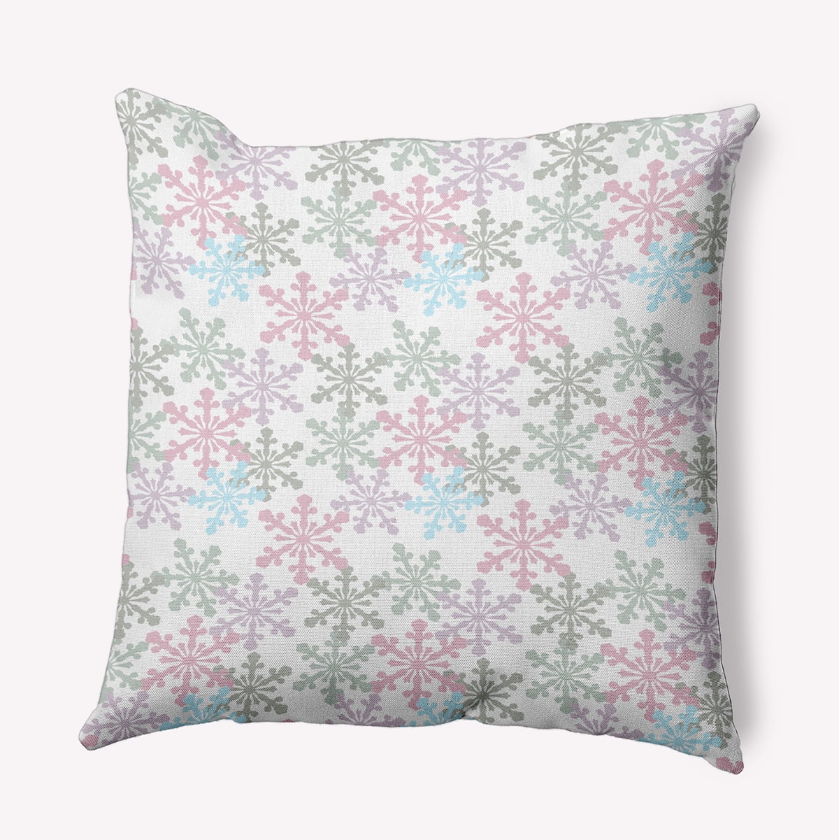 18" x 18" Simply Daisy Snow Fall Polyester Indoor/Outdoor Pillow, Pink Icing Qty 1