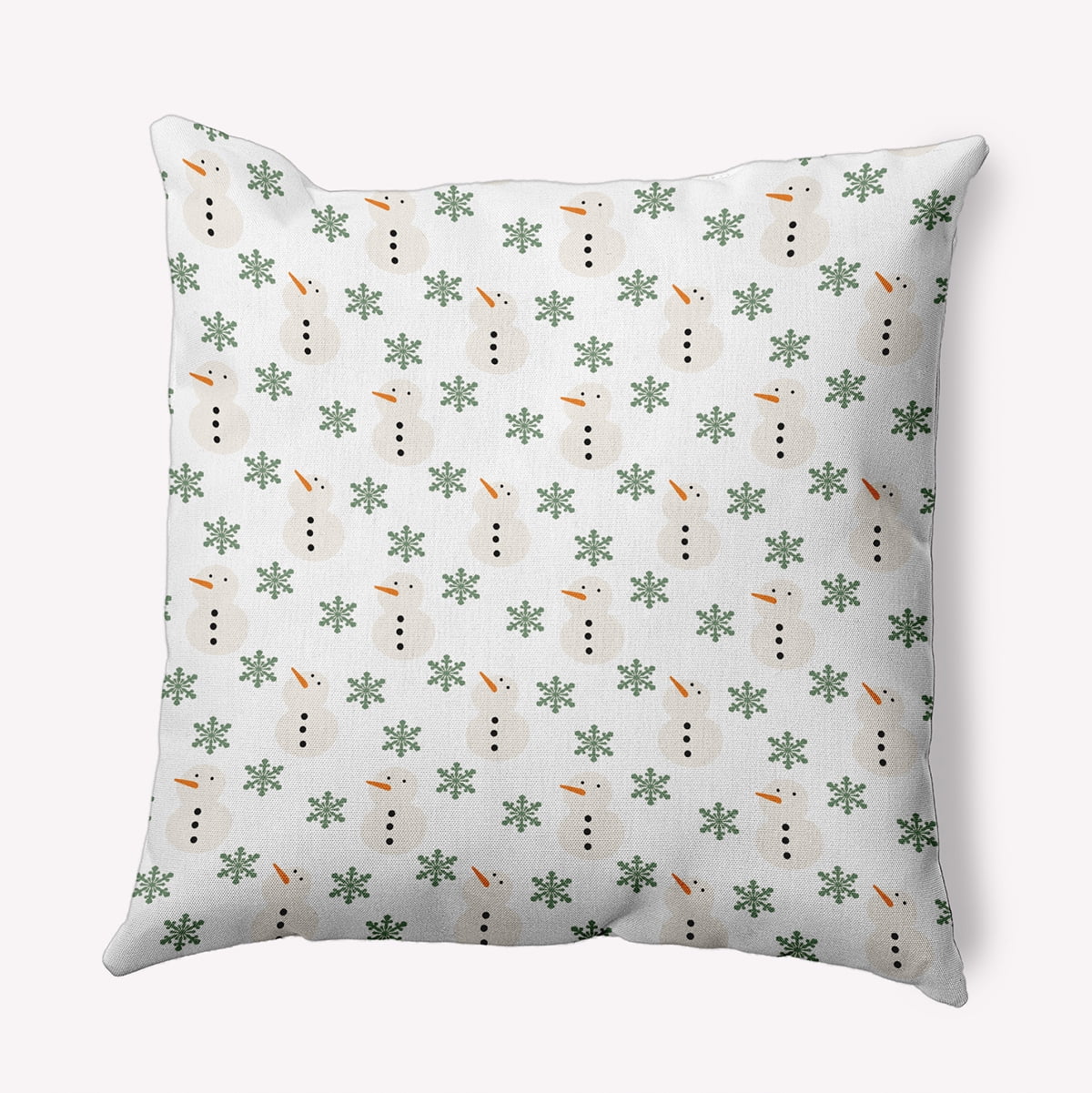 18" x 18" Simply Daisy Snow Men In Snowstorm Polyester Indoor/Outdoor Pillow, Succulent Green Qty 1