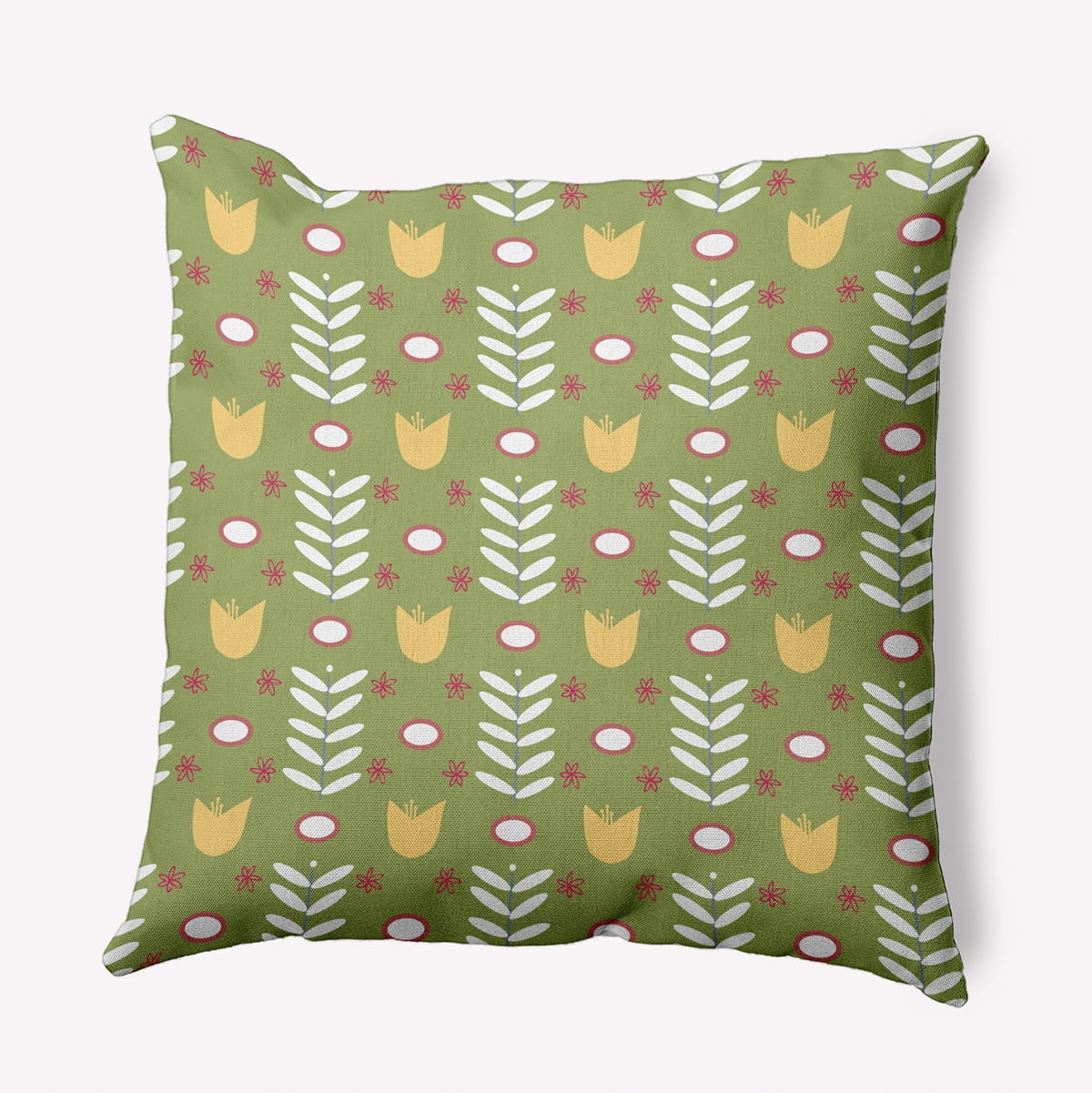 18" x 18" Simply Daisy Spring Garden Indoor/Outdoor Pillow, Apple Green Qty 1