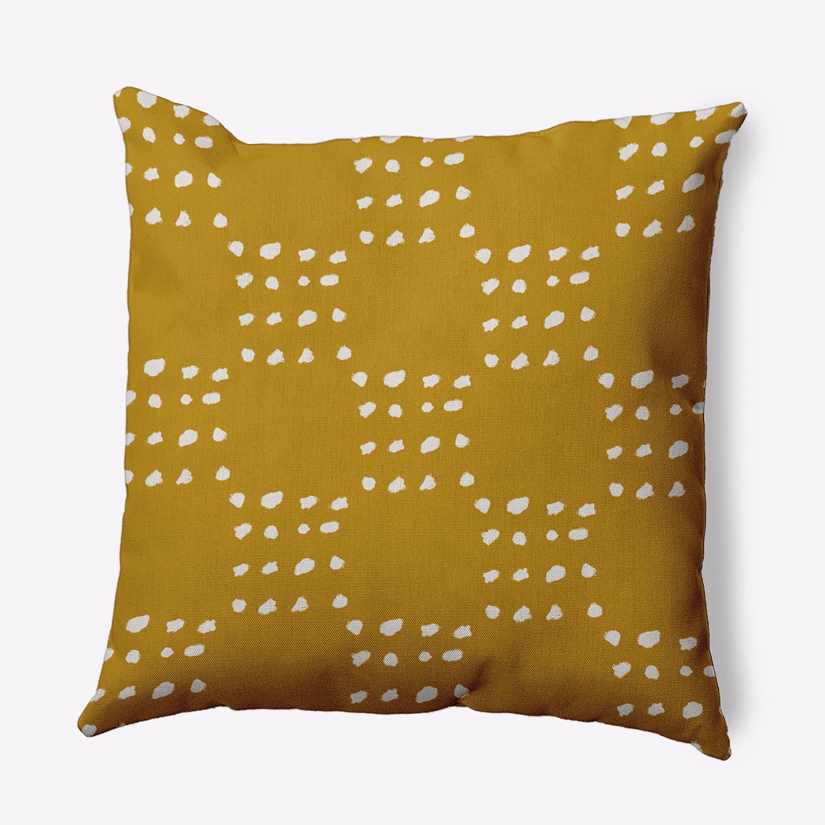 18" x 18" Simply Daisy Stitched Dots Polyester Accent Pillow, Autumn Gold Qty 1