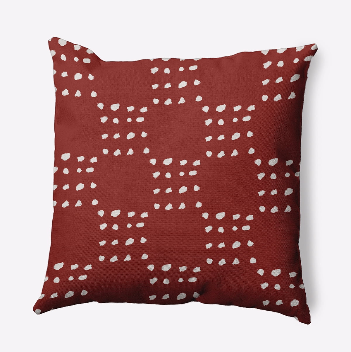 18" x 18" Simply Daisy Stitched Dots Polyester Accent Pillow, Red Maple Qty 1