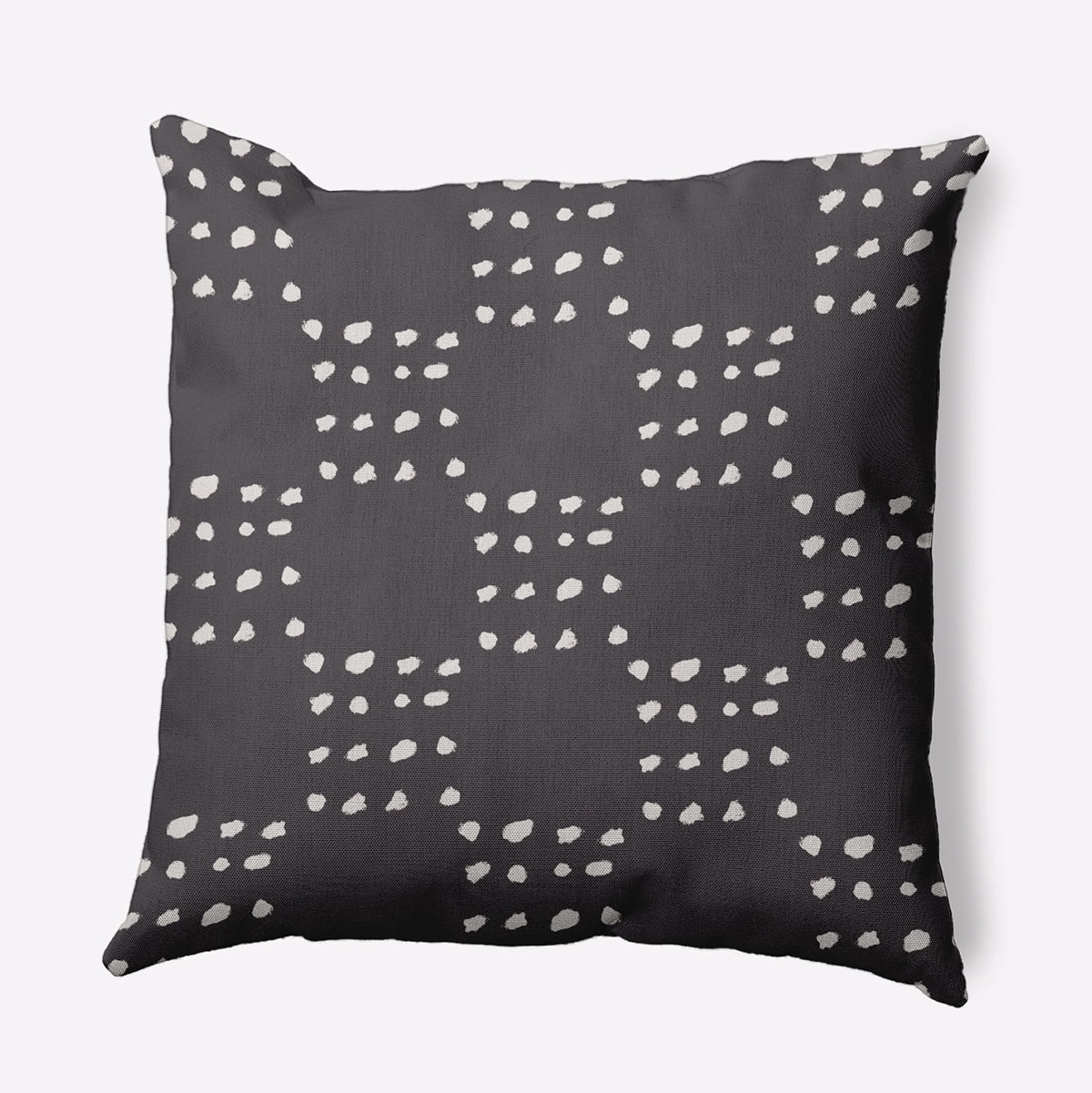 18" x 18" Simply Daisy Stitched Dots Polyester Indoor/Outdoor Pillow, Fossil Qty 1