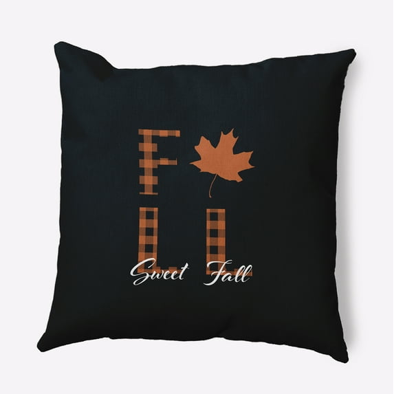 18" x 18" Simply Daisy Sweet Fall Polyester Accent Pillow, Black Qty 1