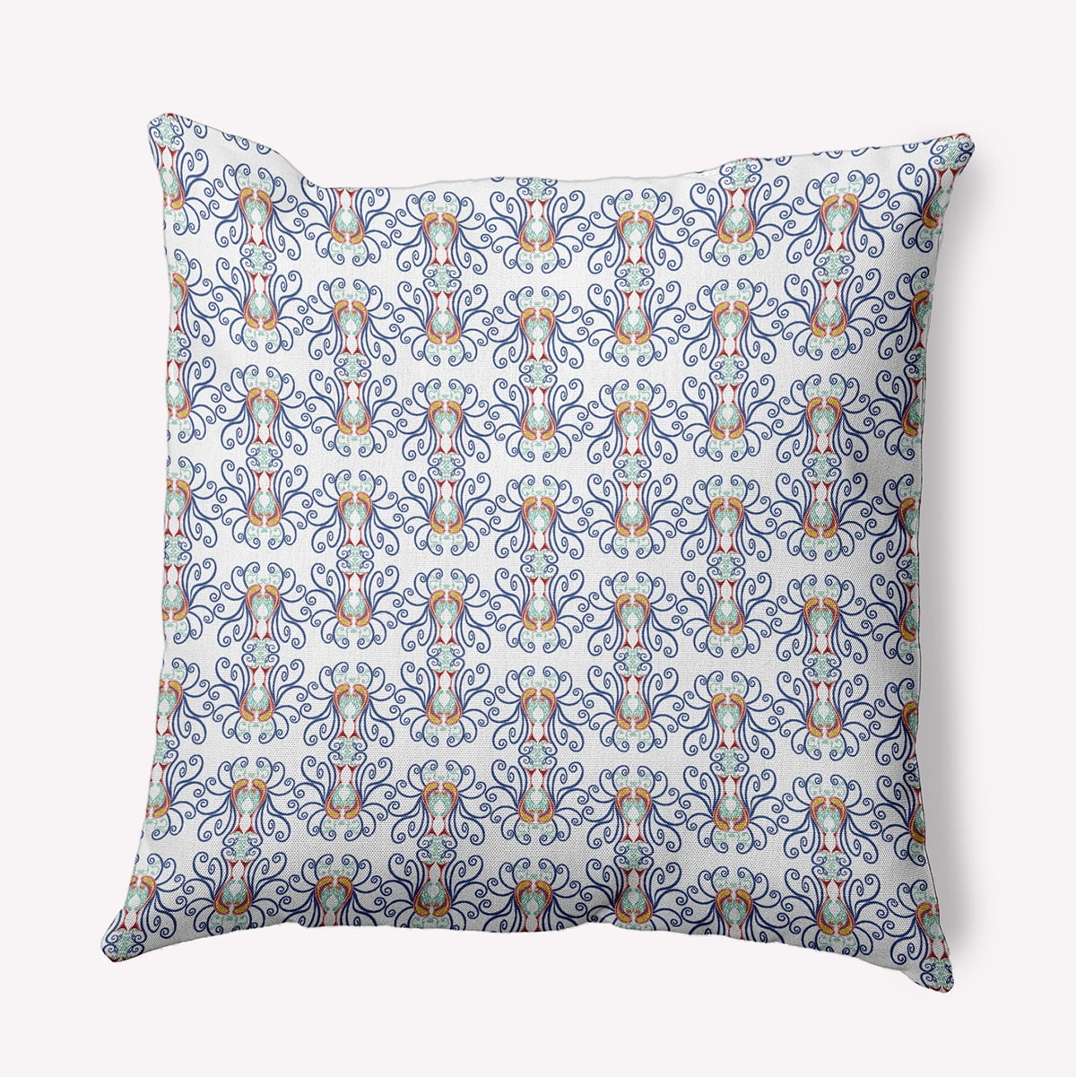 18" x 18" Simply Daisy Swirly Polyester Indoor/Outdoor Pillow, Nautical Navy Qty 1