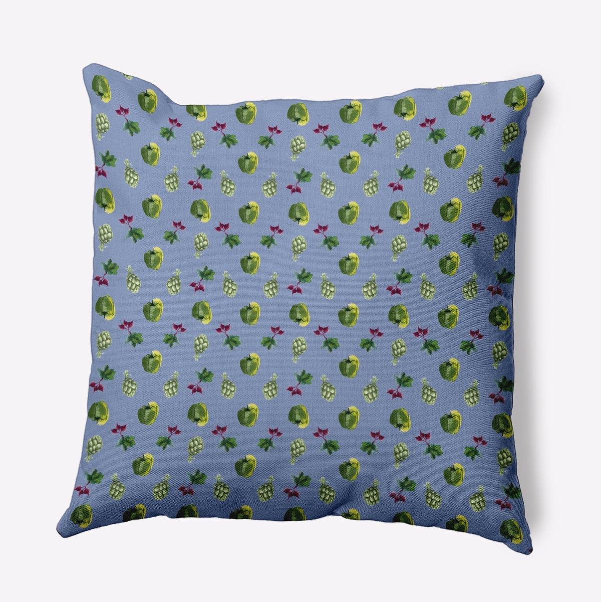 18" x 18" Simply Daisy Three Veggies Pattern Polyester Accent Pillow, Cornflower Qty 1