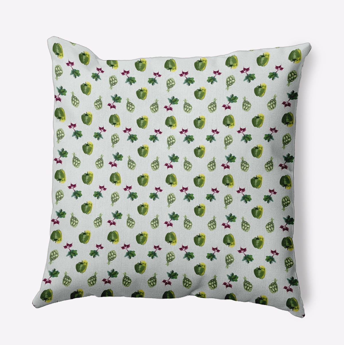 18" x 18" Simply Daisy Three Veggies Pattern Polyester Accent Pillow, Pale Green Qty 1