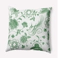 thumbnail image 1 of 18" x 18" Simply Daisy Traditional Bird Floral Indoor/Outdoor Polyester Throw Pillow, Green Qty 1, 1 of 3