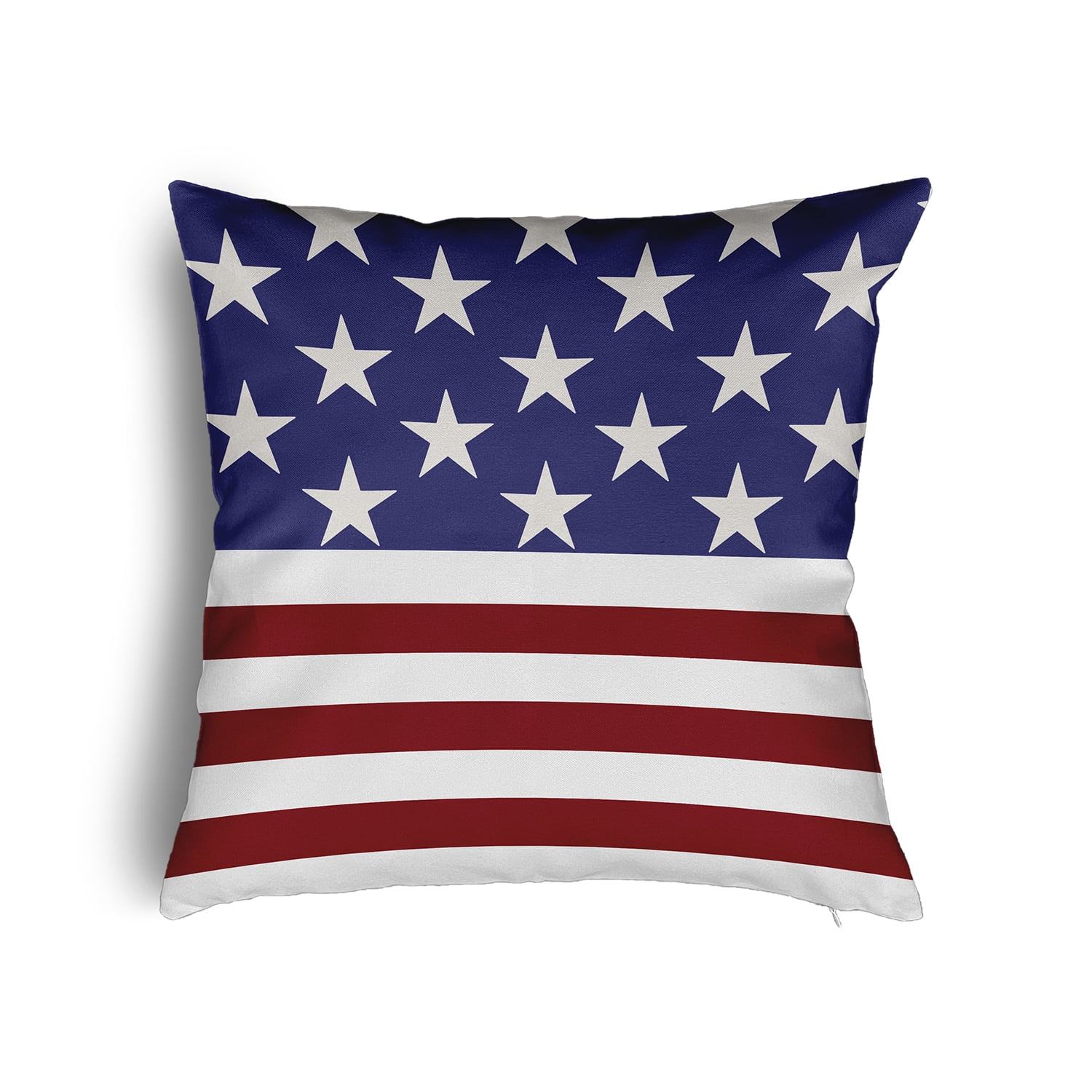 18" x 18" Simply Daisy USA Flag Poly Pillow with Zipper, Purplish Blue Qty 1