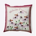 thumbnail image 1 of 18" x 18" Simply Daisy Welcome Friends Polyester Accent Pillow, Bold Pink Qty 1, 1 of 3