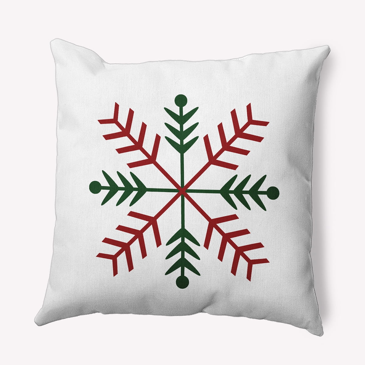 18" x 18" Simply Daisy Winter Glow Snowflake Polyester Accent Pillow, Cardinal Red Qty 1