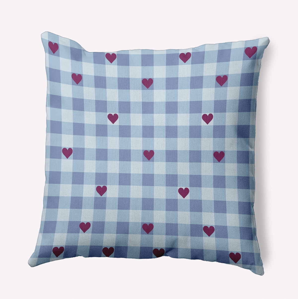 18" x 18" Simply Daisy Woven Hearts Polyester Indoor/Outdoor Pillow, Turquoise Qty 1