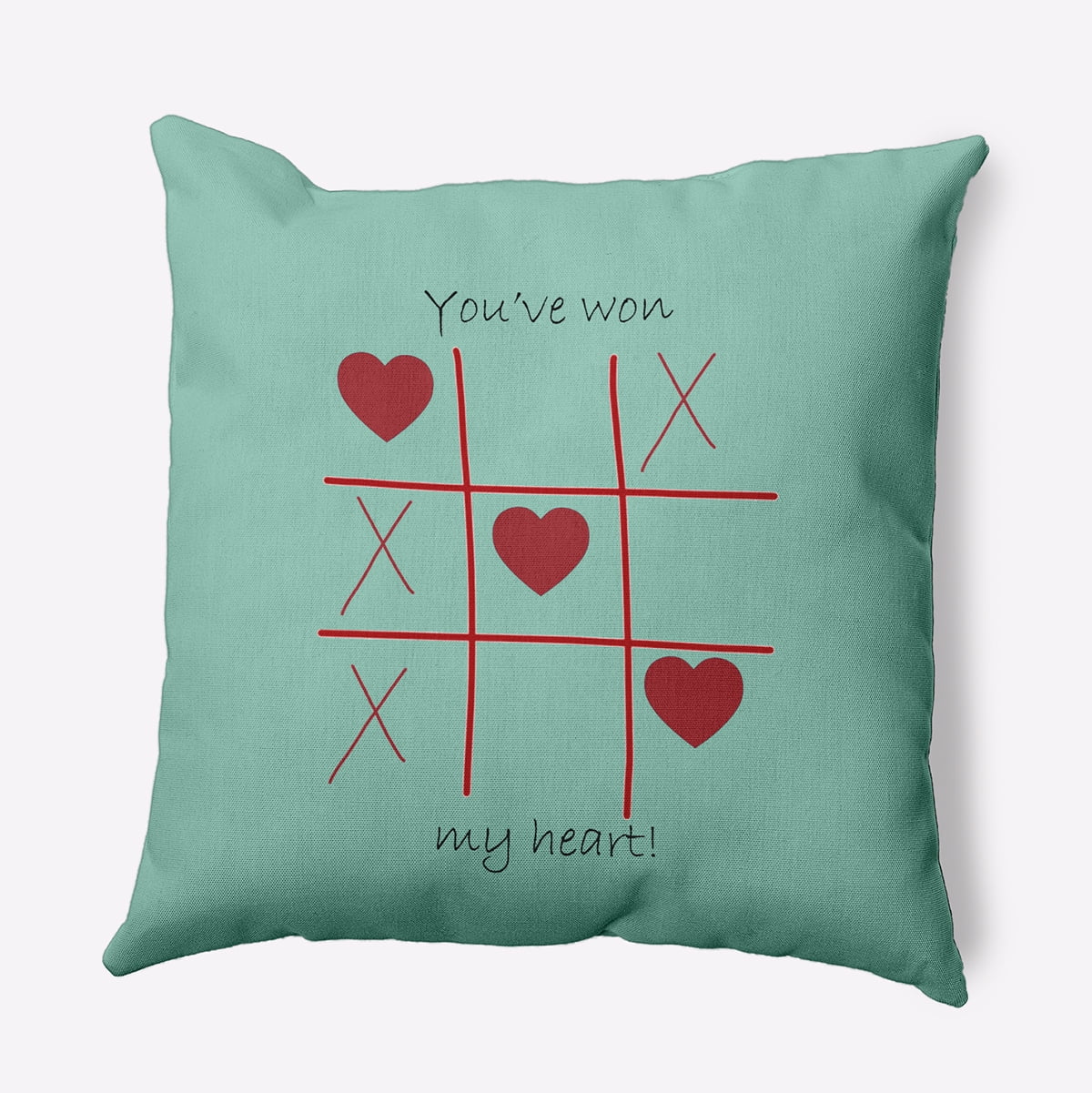 18" x 18" Simply Daisy You've Won My Heart Polyester Accent Pillow, Spring Green Qty 1