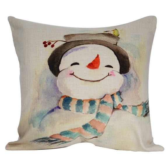 Golden Hill Studio 18 x 18 Snowman Throw Pillow With Insert