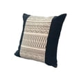 thumbnail image 1 of The Urban Port 18 x 18 Square Cotton Accent Throw Pillows, Aztec Linework Pattern, Set of 2, Off White, Black, 1 of 5