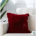 thumbnail image 1 of 18"x 18" Square Sofa Throw Pillow, Luxury Chinchilla Faux Fur Pillow for Couch Lazy Sofa and Bed, Square European pillow for Bedroom Living Room, Soft and Comfortable, Easy To Clean, Red, 1 of 4