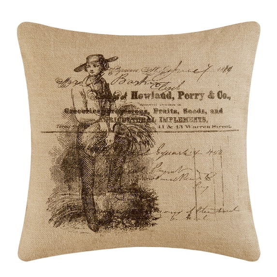 Squash Invoice Burlap Printed Accent Pillow